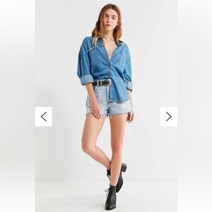 BDG Highrise Distressed Girlfriend Jean Shorts